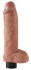 Кофейный вибромассажер 10" Vibrating Cock with Balls - 25,4 см.