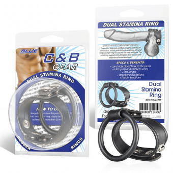 Двойное кольцо выносливости на пенис DUAL STAMINA RING, BlueLine