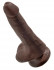 Коричневый фаллоимитатор с мошонкой и присоской 6" Cock with Balls - 17,8 см.