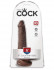Коричневый фаллоимитатор с мошонкой и присоской 6" Cock with Balls - 17,8 см.
