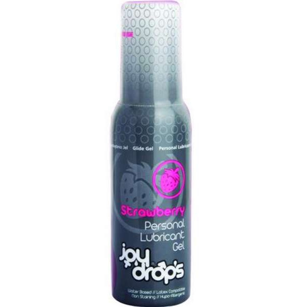 Смазка на водной основе со вкусом клубники JoyDrops Strawberry - 100 мл., JoyDrops
