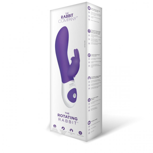 Фиолетовый вибратор-ротатор The Vibrating Rabbit - 22 см., The Rabbit Company