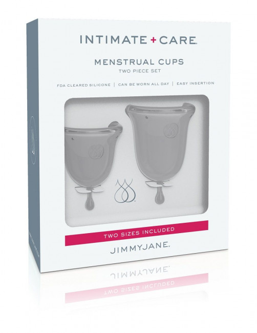Набор из 2 прозрачных менструальных чаш Intimate Care Menstrual Cups Набор из 2 прозрачных менструальных чаш Intimate Care Menstrual Cups