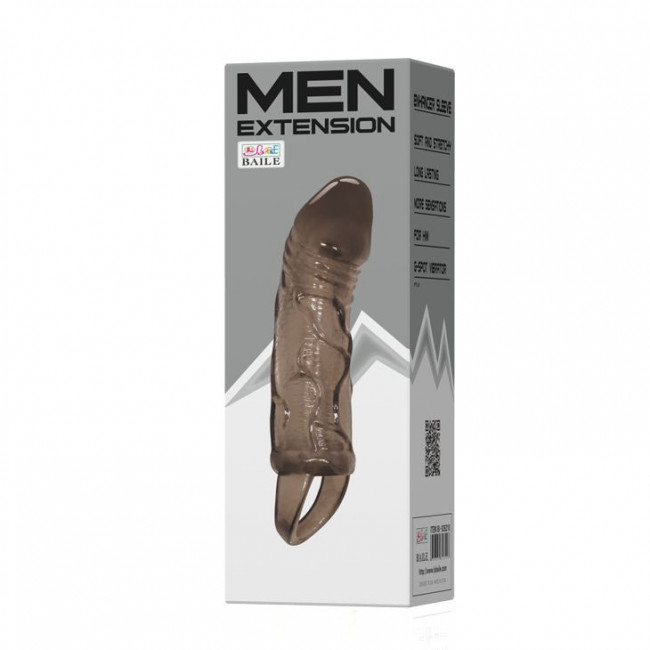 Телесная насадка на пенис с подхватом MEN EXTENTSION - 17 см., Baile