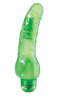 Зелёный гелевый вибратор JELLY JOY 7INCH 10 RHYTHMS GREEN - 17,5 см., Dream Toys