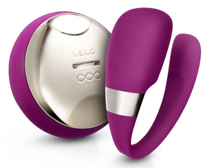 Лиловый вибромассажер для пар Tiani 3 Deep Rose с ДУ, Lelo