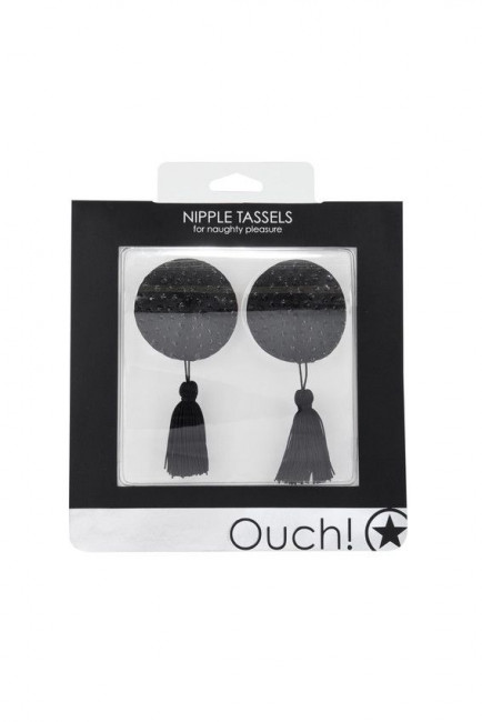 Чёрные круглые пестисы Nipple Tassels Round, Shots Media BV