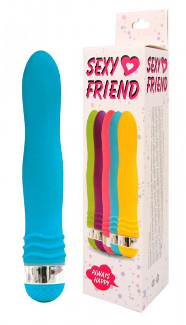 Голубой эргономичный вибратор Sexy Friend - 17,5 см., Bior toys Голубой эргономичный вибратор Sexy Friend - 17,5 см., Bior toys