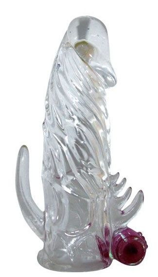 Закрытая прозрачная вибронасадка на пенис Crystal Sleeve Vibe - 12 см., Bior toys