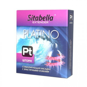 Стимулирующая насадка со спиралью из усиков Platino "Шторм", Sitabella