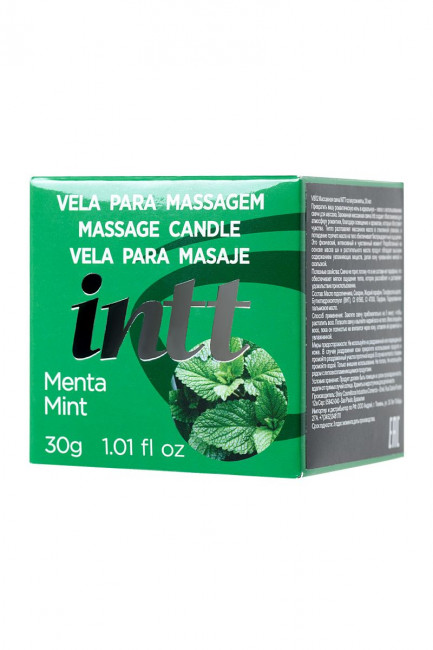Массажная свеча для поцелуев Mint с ароматом мяты - 30 гр., INTT