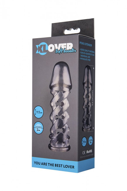 Дымчатая закрытая насадка на пенис ToyFa XLover - 11,5 см., ToyFa