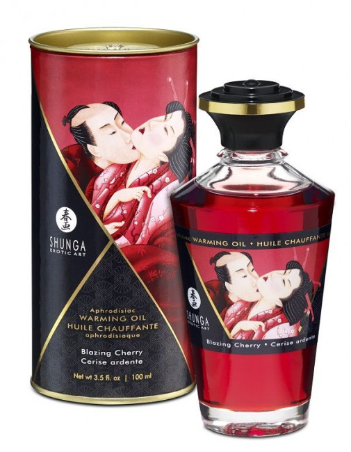 Массажное интимное масло с ароматом вишни - 100 мл., Shunga