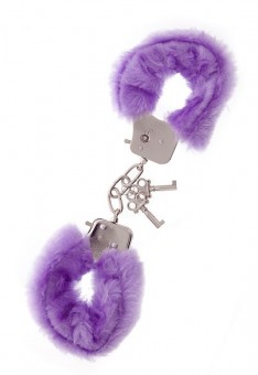 Фиолетовые меховые наручники METAL HANDCUFF WITH PLUSH LAVENDER, Dream Toys