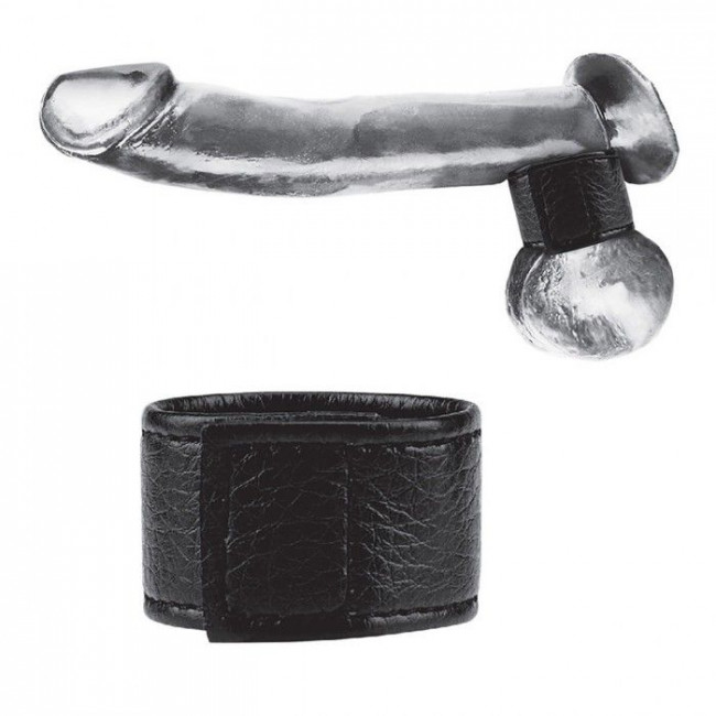 Чёрная утяжка на мошонку 1" Velcro Ball Stretcher, BlueLine