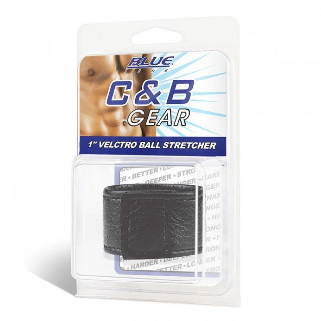 Чёрная утяжка на мошонку 1" Velcro Ball Stretcher, BlueLine