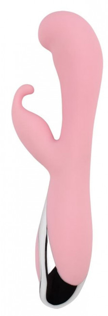 Нежно-розовый вибратор со стимулятором клитора Vertigo Bunny Dream - 19 см. Нежно-розовый вибратор со стимулятором клитора Vertigo Bunny Dream - 19 см.