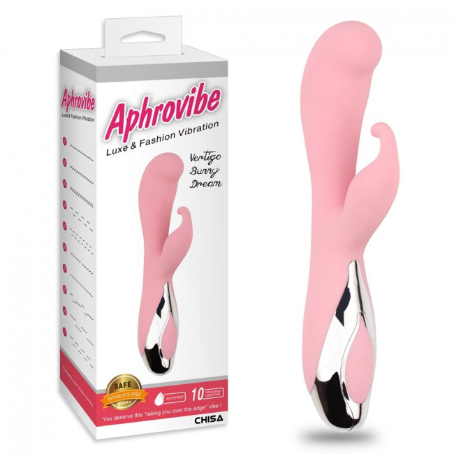 Нежно-розовый вибратор со стимулятором клитора Vertigo Bunny Dream - 19 см. Нежно-розовый вибратор со стимулятором клитора Vertigo Bunny Dream - 19 см.