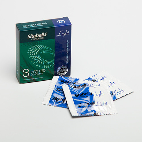Презервативы Sitabella Light с продлевающим эффектом и точками - 3 шт., Sitabella
