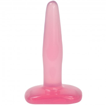 Гелевая анальная пробка розового цвета Crystal Jellies Small Butt Plug - 11,5 см., Doc Johnson