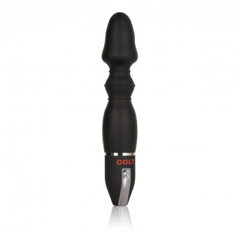 Чёрный рельефный вибромассажер COLT FLEXER - 17 см., California Exotic Novelties