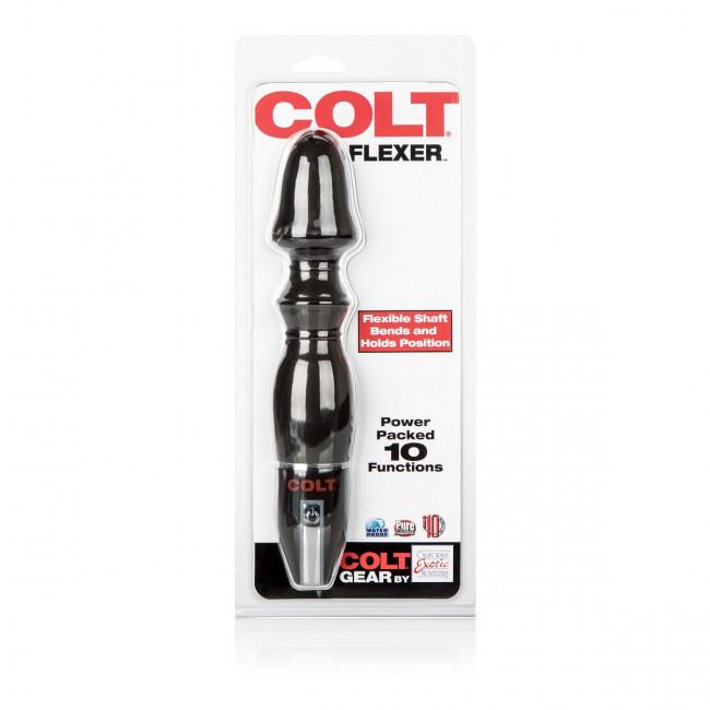 Чёрный рельефный вибромассажер COLT FLEXER - 17 см., California Exotic Novelties Чёрный рельефный вибромассажер COLT FLEXER - 17 см., California Exotic Novelties