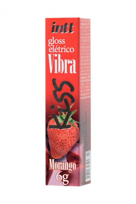 Блеск для губ Gloss Vibe Strawberry с эффектом вибрации и клубничным ароматом - 6 гр.