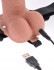 Кофейный перезаряжаемый вибрострапон 7" Hollow Rechargeable Strap-on with Balls - 20,3 см.