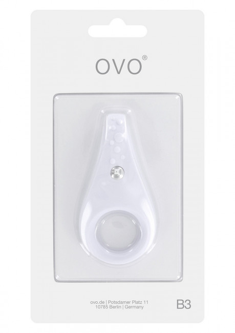Белое эрекционное кольцо B3 с вибрацией, OVO
