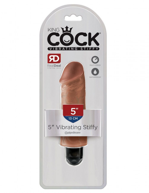 Кофейный вибратор-реалистик 5" Vibrating Stiffy - 16,5 см., Pipedream