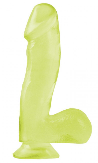 Светящийся в темноте фаллоимитатор с присоской Basix Rubber Works 6.5" Dong with Suction Cup - 17,8 см., Pipedream