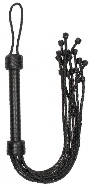 Черная многохвостая плетеная плеть Short Leather Braided Flogger - 69 см. Черная многохвостая плетеная плеть Short Leather Braided Flogger - 69 см.