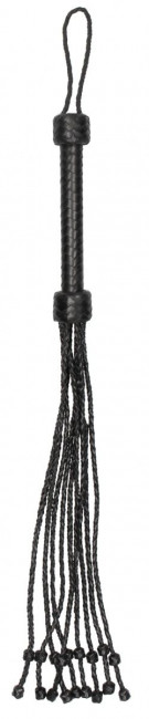 Черная многохвостая плетеная плеть Short Leather Braided Flogger - 69 см. Черная многохвостая плетеная плеть Short Leather Braided Flogger - 69 см.