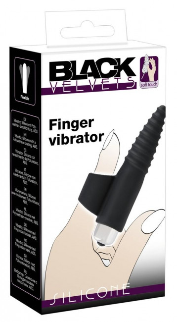 Черная вибронасадка на палец с винтовым наконечником Finger Vibrator - 10,5 см., Orion Черная вибронасадка на палец с винтовым наконечником Finger Vibrator - 10,5 см., Orion