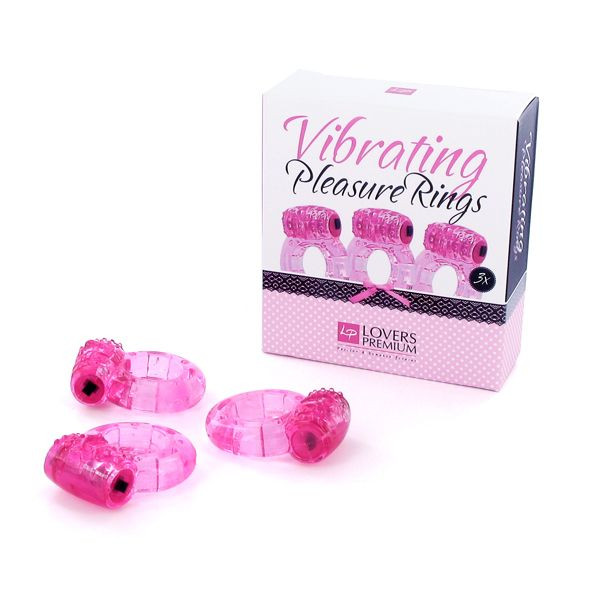 Набор из трех виброколец Pleasure Rings Pink, LoversPremium