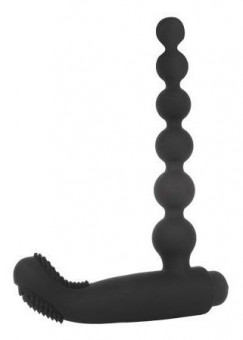 Черный силиконовый массажер простаты-елочка Sex Expert, Bior toys