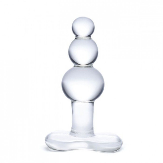 Прозрачная анальная пробка-елочка с 3 шариками Butt Plug with Tapere Base - 11 см., Glas Прозрачная анальная пробка-елочка с 3 шариками Butt Plug with Tapere Base - 11 см., Glas