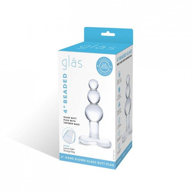 Прозрачная анальная пробка-елочка с 3 шариками Butt Plug with Tapere Base - 11 см., Glas Прозрачная анальная пробка-елочка с 3 шариками Butt Plug with Tapere Base - 11 см., Glas