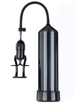 Чёрная вакуумная помпа Eroticon PUMP X3 с ручным насосом, Eroticon