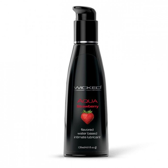 Лубрикант с ароматом клубники WICKED AQUA Strawberry - 120 мл., Wicked Лубрикант с ароматом клубники WICKED AQUA Strawberry - 120 мл., Wicked