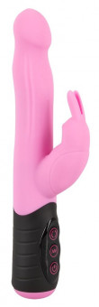 Розовый вибратор-кролик с ротацией Rotating Rabbit - 21,7 см., Orion