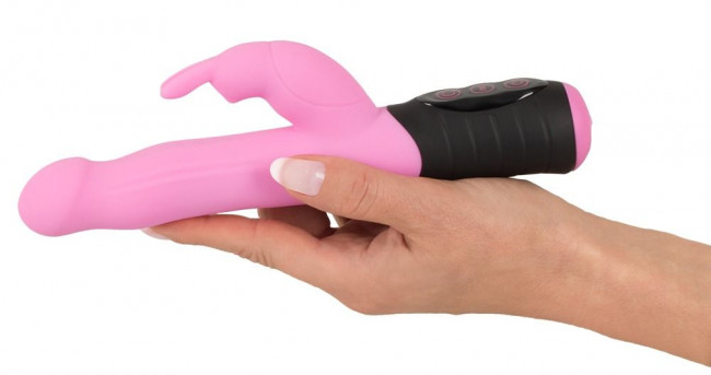 Розовый вибратор-кролик с ротацией Rotating Rabbit - 21,7 см., Orion