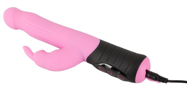 Розовый вибратор-кролик с ротацией Rotating Rabbit - 21,7 см., Orion