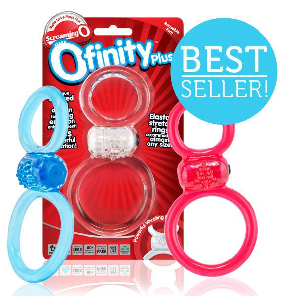 Красное двухпетельное кольцо с вибрацией Ofinity Plus, Screaming O