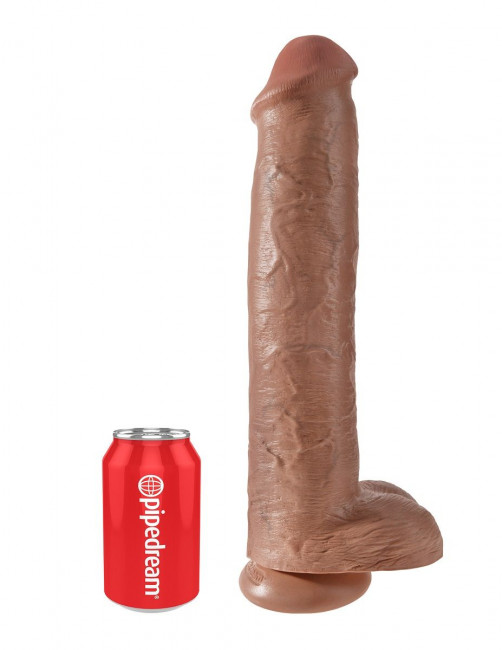 Кофейный фаллоимитатор-гигант 15" Cock with Balls - 40,6 см., Pipedream