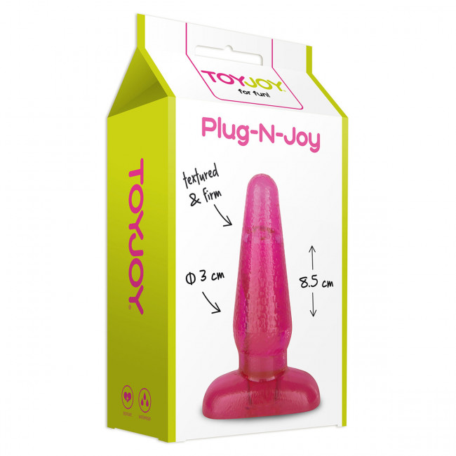 Анальный массажер Plug-N-Joy розовая - 11 см., Toy Joy Анальный массажер Plug-N-Joy розовая - 11 см., Toy Joy