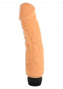 Телесный вибратор-реалистик VINYL P-SHAPE - 18 см., Seven Creations