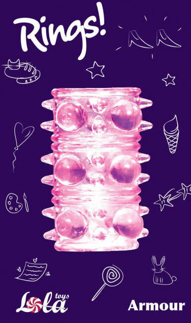 Розовая насадка на пенис Rings Armour, Lola toys Розовая насадка на пенис Rings Armour, Lola toys