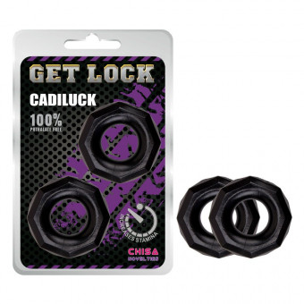 Набор из 2 черных эрекционных колец Cadiluck, Chisa