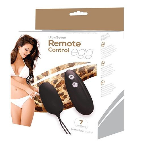 Чёрное виброяйцо с пультом дистанционного управления ULTRA SEVEN REMOTE CONTROL EGG, Seven Creations Чёрное виброяйцо с пультом дистанционного управления ULTRA SEVEN REMOTE CONTROL EGG, Seven Creations